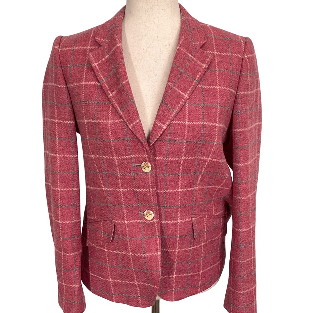 Women's Pink Plaid Blazer